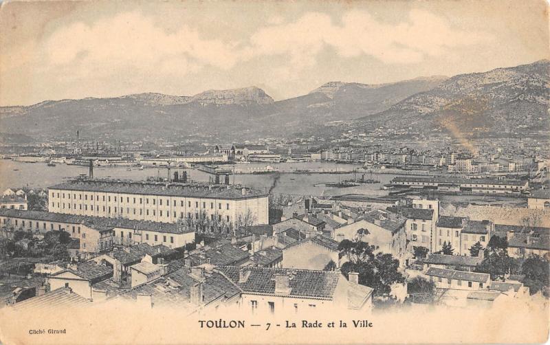 Carte postale ancienne Toulon - La Rade Et La Ville à Toulon
