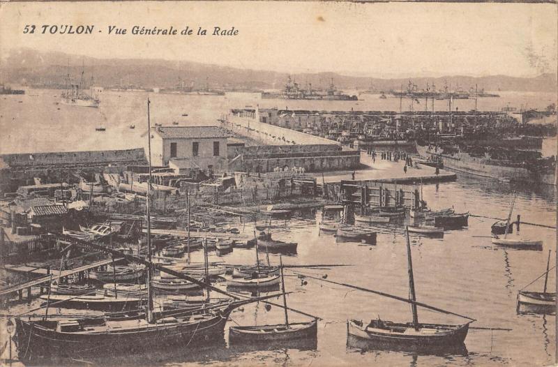 Carte postale ancienne Toulon - Vue Generale De La Rade à Toulon
