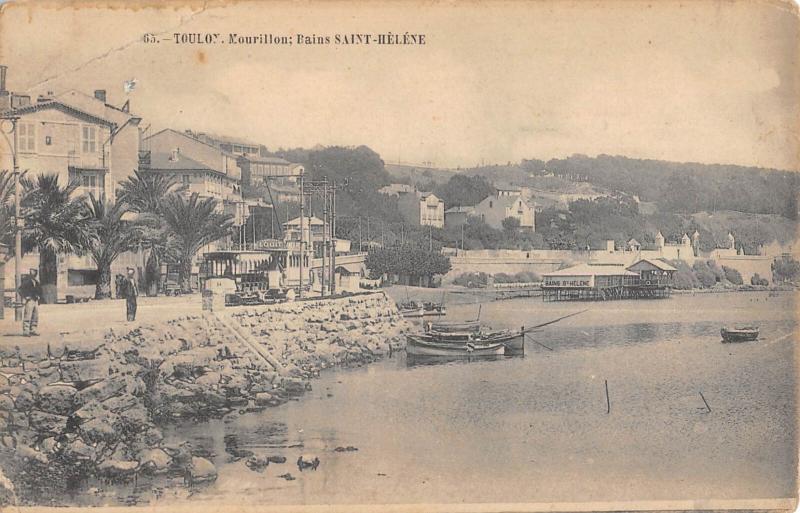 Carte postale ancienne Toulon - Mourillon - Bains Sainte Helene à Toulon