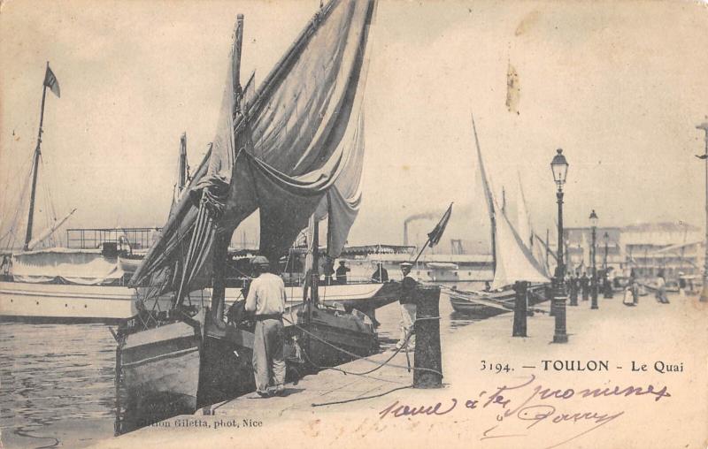 Carte postale ancienne Toulon - Le Quai à Toulon