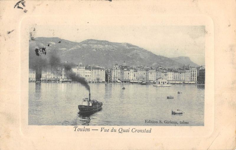 Carte postale ancienne Toulon - Vue Du Quai Cronstadt à Toulon