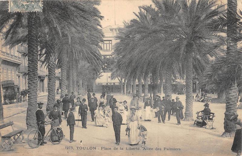 Carte postale ancienne Toulon - Place De La Liberte - Allee Des Palmiers à Toulon