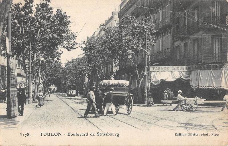 Carte postale ancienne Toulon - Boulevard De Strasbourg - Attelage à Toulon