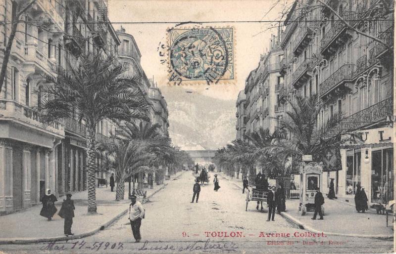 Carte postale ancienne Toulon - Avenue Colbert à Toulon