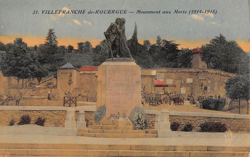 Carte postale ancienne Villefranche De Rouergue - Monument Aux Morts 1914-18 à Villefranche-de-Rouergue