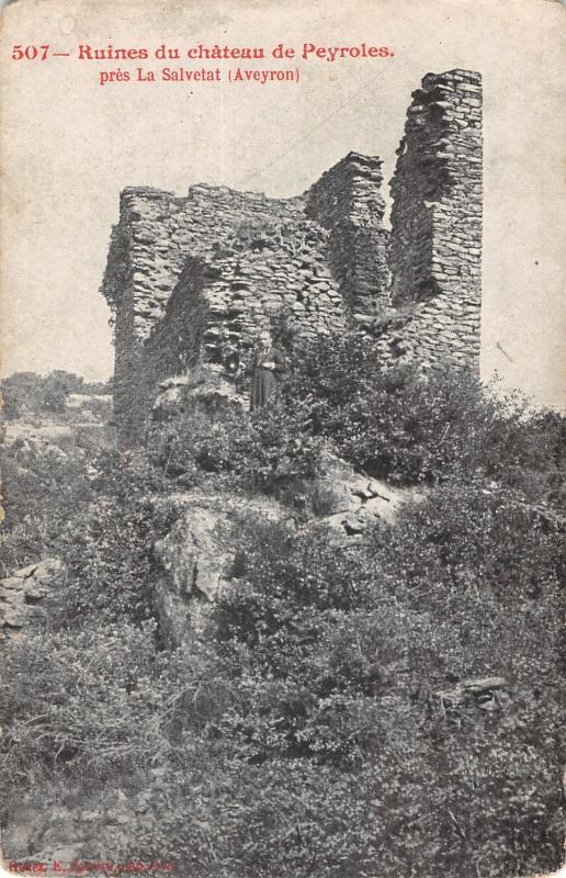 Carte postale ancienne Ruines Du Chateau De Peyroles - Pres La Salvetat