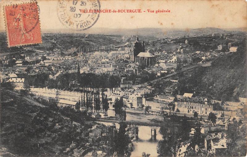 Carte postale ancienne Villefranche De Rouergue - Vue Generale à Villefranche-de-Rouergue