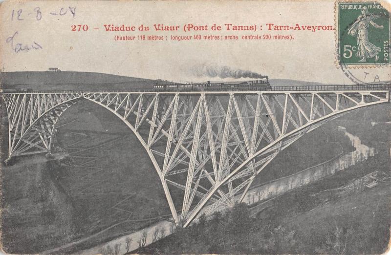 Carte postale ancienne Viaduc Du Viaur - Pont De Tanus - Tarn-Aveyron - Train