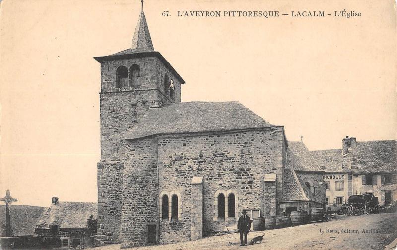 Carte postale ancienne Lacalm - L'Eglise
