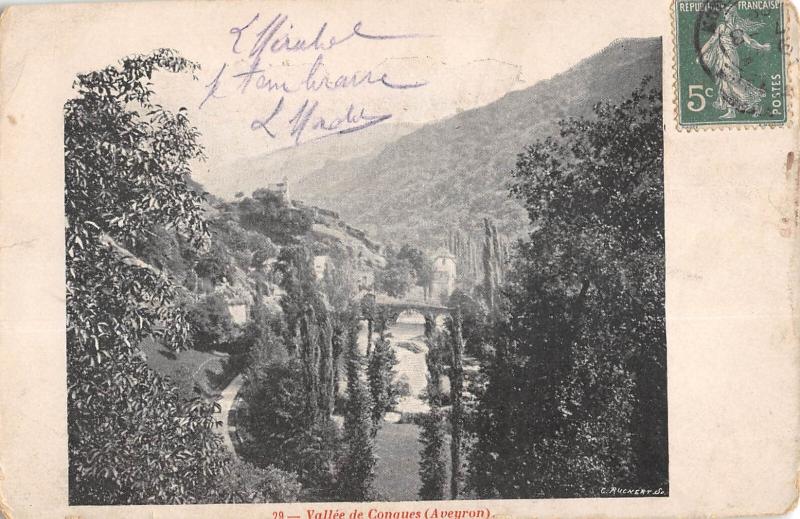 Carte postale ancienne Vallee De Conques - Aveyron