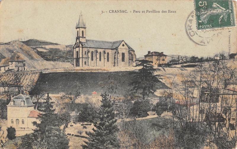 Carte postale ancienne Cransac - Parc Et Pavillon Des Eaux à Cransac
