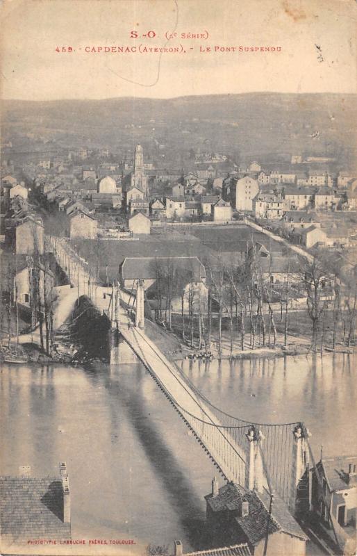 Carte postale ancienne Capdenac - Le Pont Suspendu