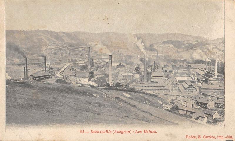 Carte postale ancienne Decazeville - Les Usines à Decazeville