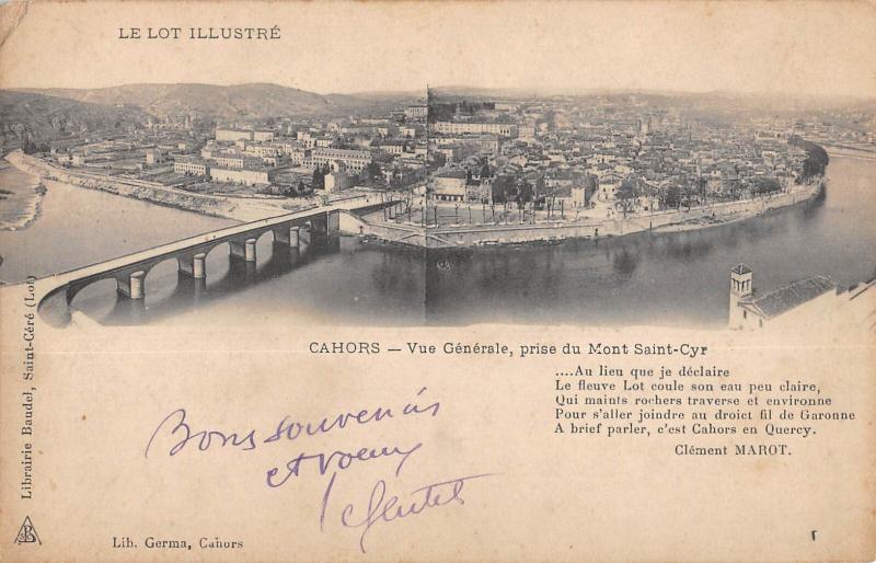 Carte postale ancienne Cahors - Vue Generale Prise Du Mont Saint Cyr à Cahors