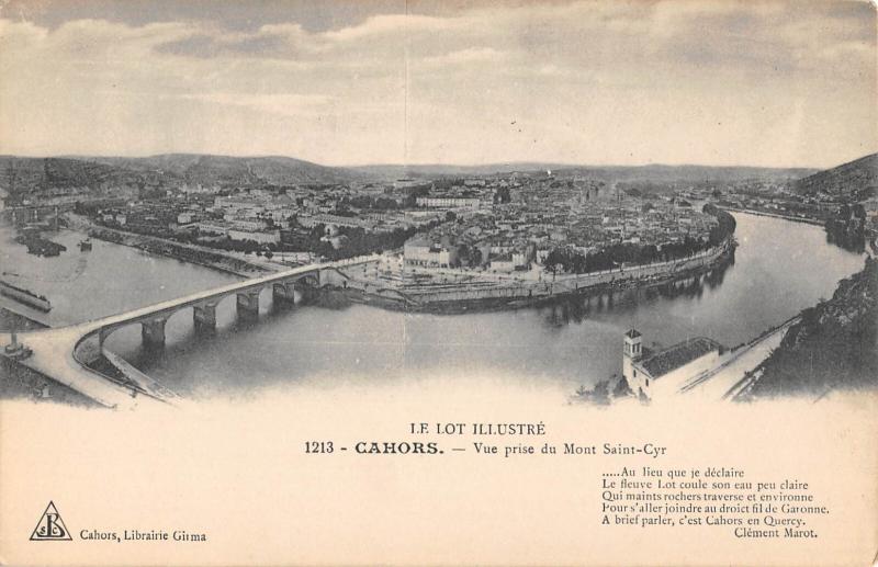 Carte postale ancienne Cahors - Vue Prise Du Mont Saint Cyr à Cahors