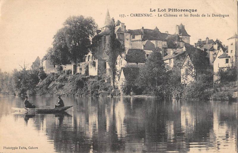 Carte postale ancienne Carrenac - Le Chateau Et Les Bords De La Dordogne
