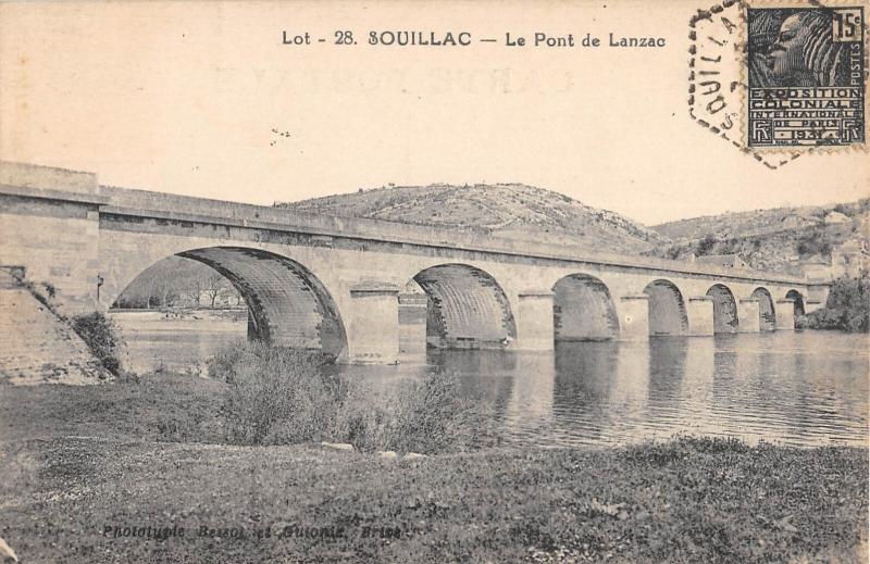 Carte postale ancienne Souillac - Le Pont De Lanzac à Souillac