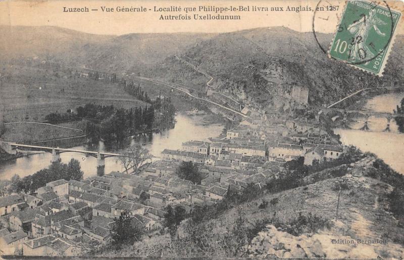 Carte postale ancienne Luzech - Vue Generale à Luzech