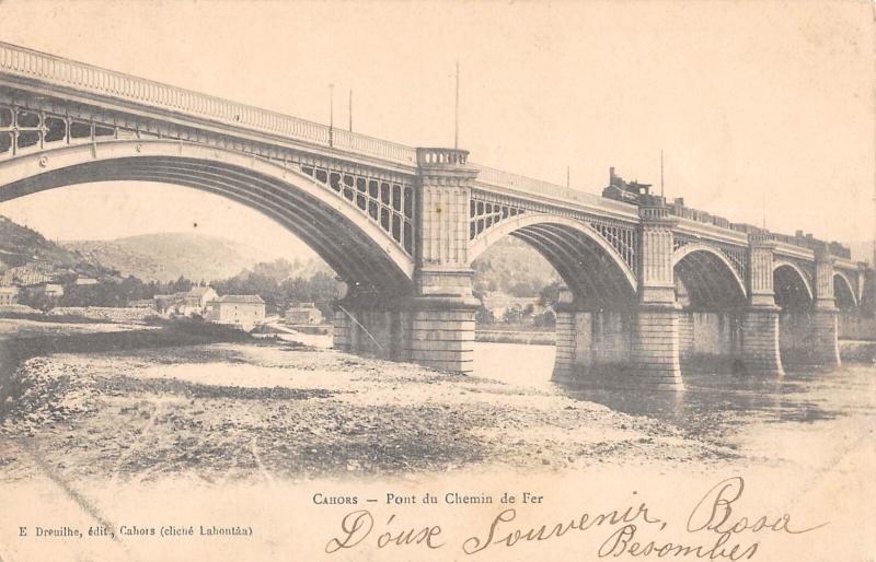 Carte postale ancienne Cahors - Pont Du Chemin De Fer à Cahors