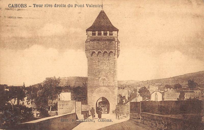 Carte postale ancienne Tour - Rive Droite Du Pont Valentre