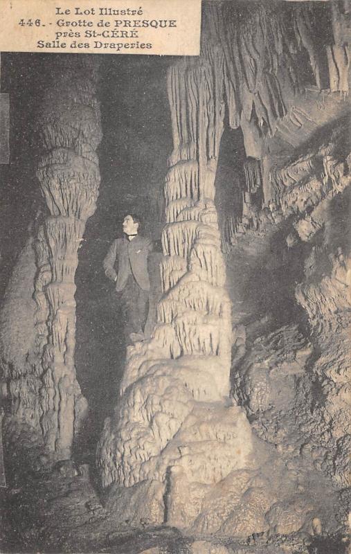 Carte postale ancienne Grotte De Presque Pres Saint Cere - Salle De Draperie
