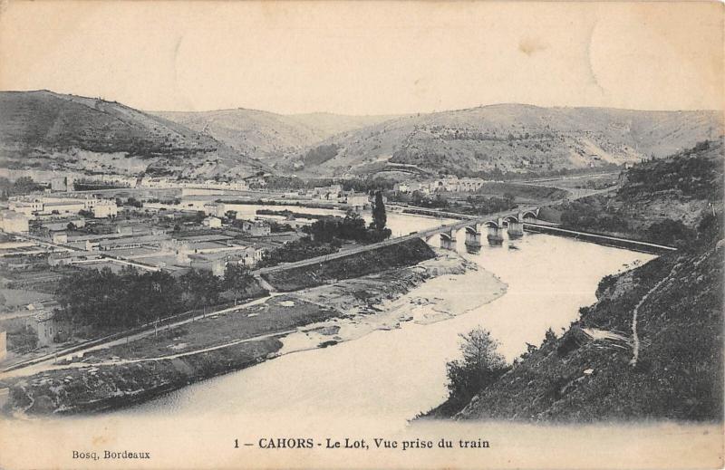 Carte postale ancienne Cahors - Le Lot - Vue Prise Du Train à Cahors