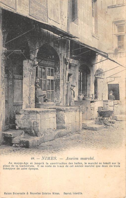 Carte postale ancienne Nimes - Ancien Marche à Nîmes