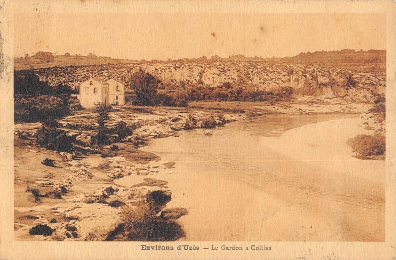 Carte postale ancienne Environs D'Uzes - Le Gardon A Collias à Collias