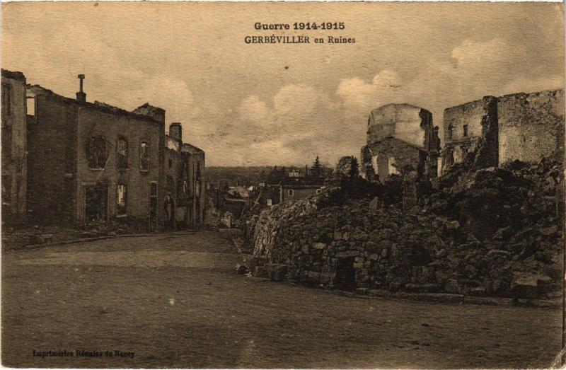 Carte postale ancienne Gerbeviller en ruines