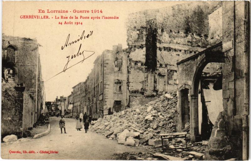 Carte postale ancienne Gerbeviller Rue de la Poste