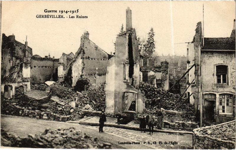 Carte postale ancienne Gerbeviller les ruines