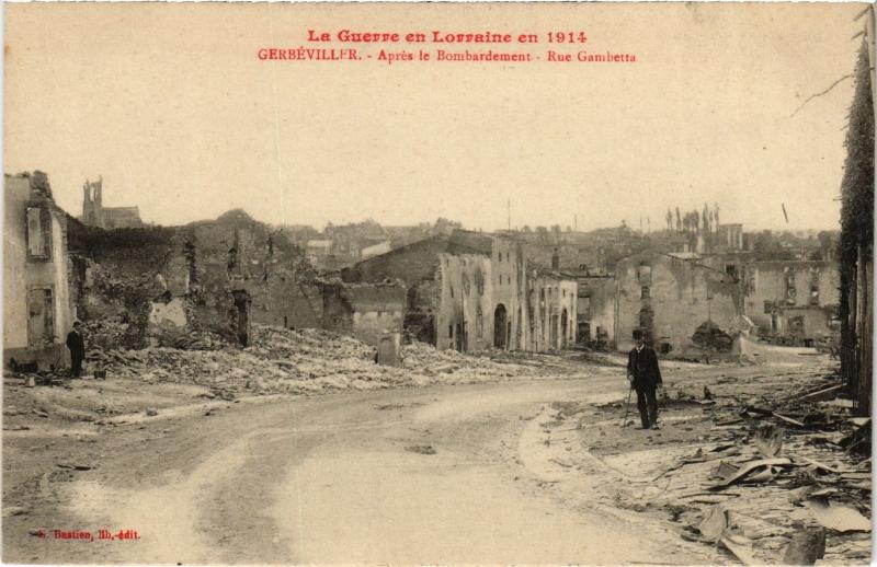 Carte postale ancienne Gerbeviller Rue Gambetta