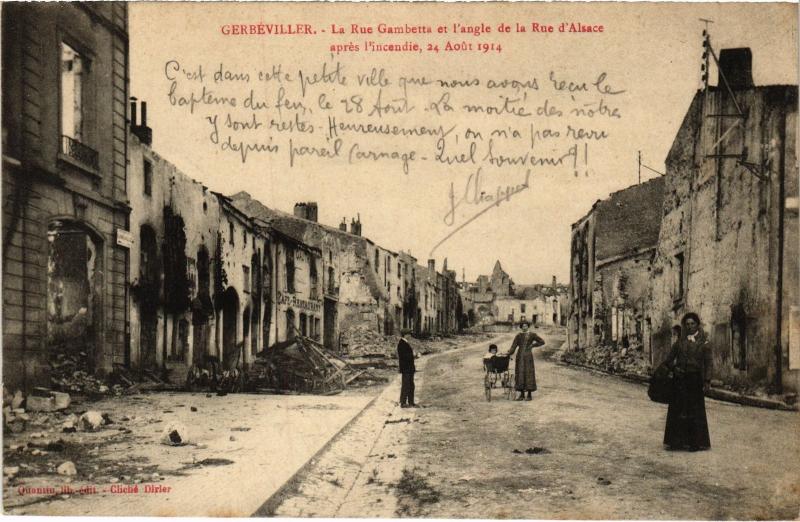 Carte postale ancienne Gerbeviller Rue Gambetta