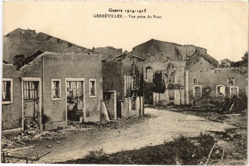 Carte postale ancienne Gerbeviller vue prise du Pont