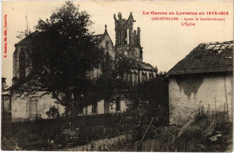 Carte postale ancienne Gerbeviller Eglise