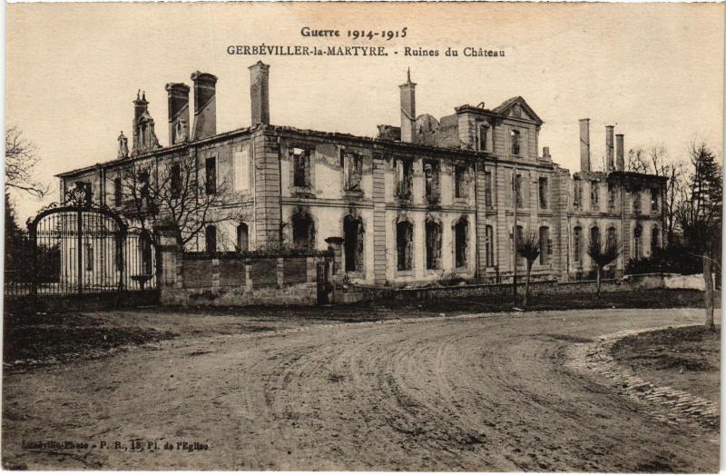 Carte postale ancienne Gerbeviller Ruines du chateau