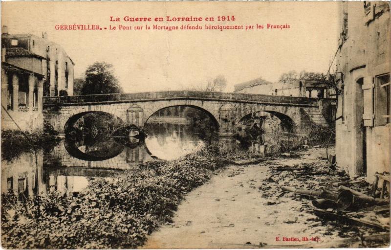 Carte postale ancienne Gerbeviller Pont sur la Mortagne