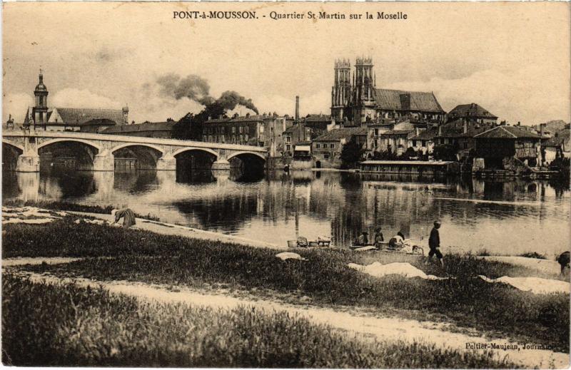 Carte postale ancienne Pont a Mousson Quartier Saint-Martin à Mousson