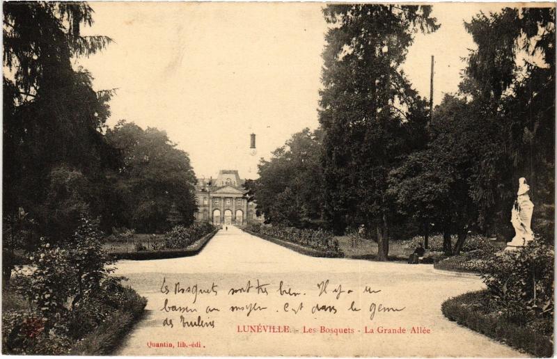 Carte postale ancienne Luneville les Bosquets