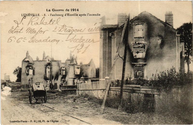 Carte postale ancienne Luneville Faubourg d'Einville