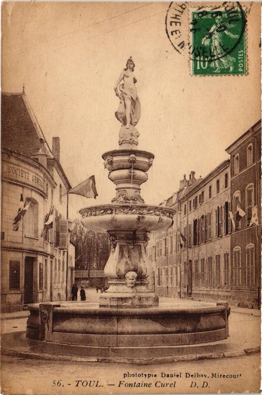 Carte postale ancienne Toul Fontaine Curel