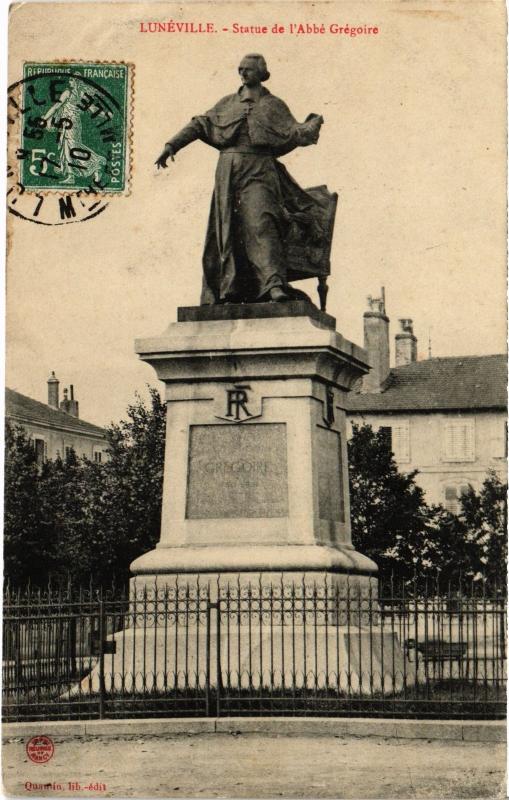 Carte postale ancienne Luneville Statue de l'Abbe Gregoire