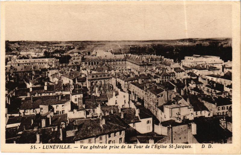 Carte postale ancienne Luneville vue generale