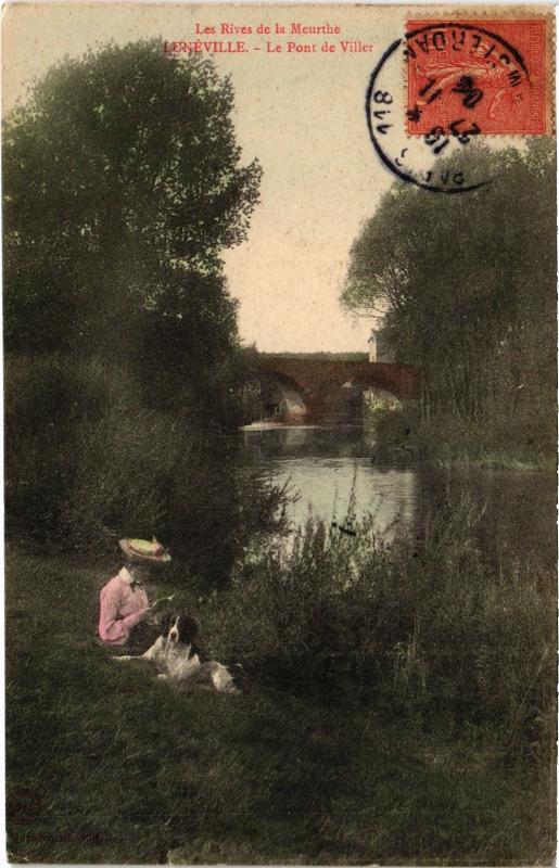 Carte postale ancienne Luneville Pont de Viller