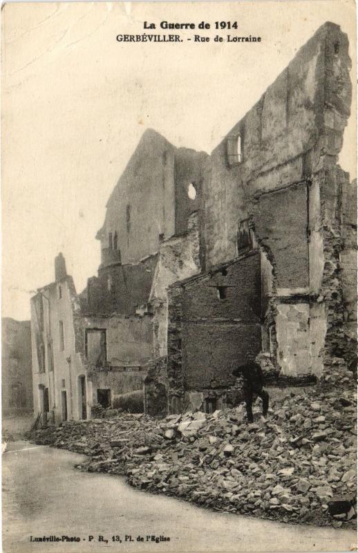 Carte postale ancienne Gerbeviller Rue de la Lorraine