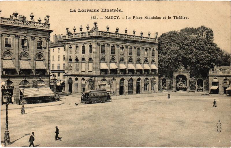 Carte postale ancienne Nancy Place Stanislas et le Theatre à Nancy
