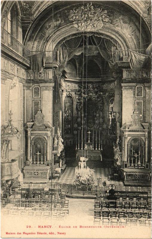 Carte postale ancienne Nancy Eglise de Bonsecours interieur à Nancy