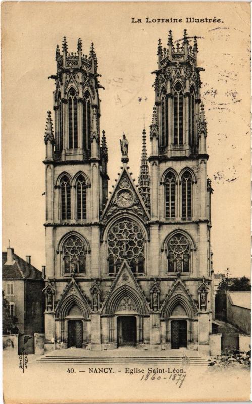 Carte postale ancienne Nancy Eglise Saint-Leon à Nancy