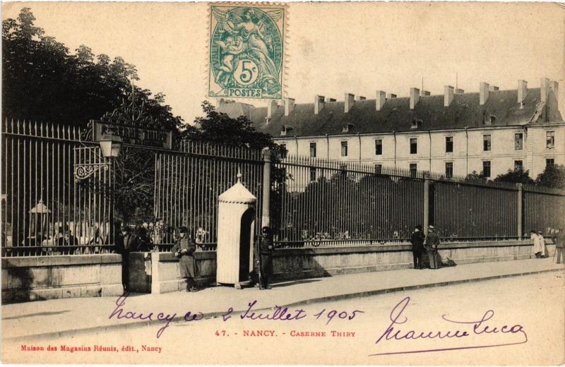 Carte postale ancienne Nancy Caserne Thiry à Nancy