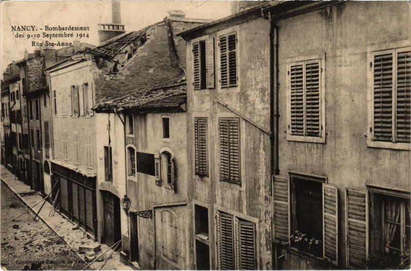 Carte postale ancienne Nancy bombardement à Nancy